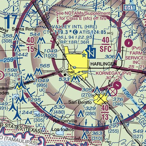 FAA VFR chart of Bowie Elementary School, TX