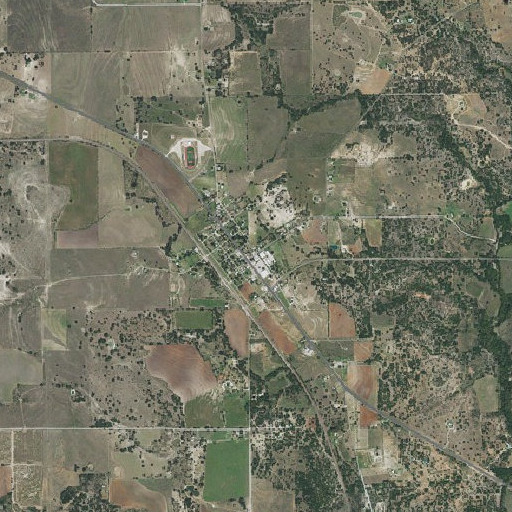 Aerial imagery of Zephyr High School, TX