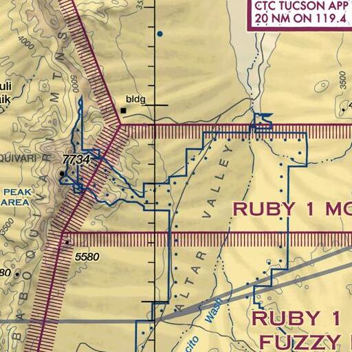 FAA VFR chart of Brown Well, AZ