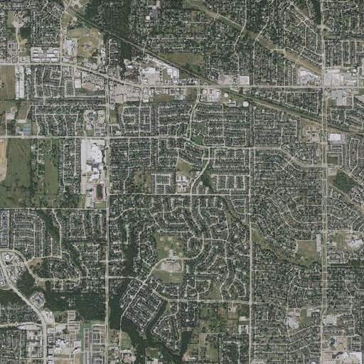 Aerial imagery of Prairie Trail Elementary School, TX