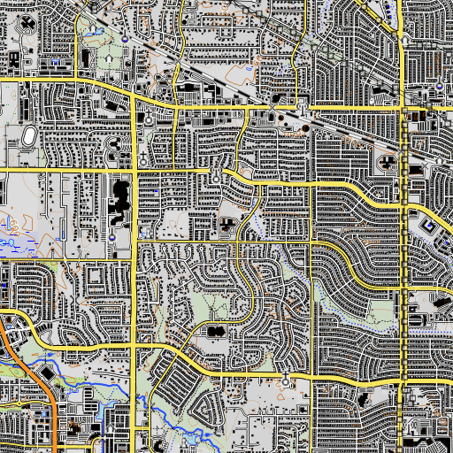 OpenTopoMap map of Prairie Trail Elementary School, TX