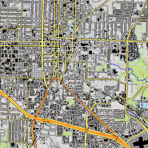 OpenTopoMap map of Fred Moore Learning Center, TX