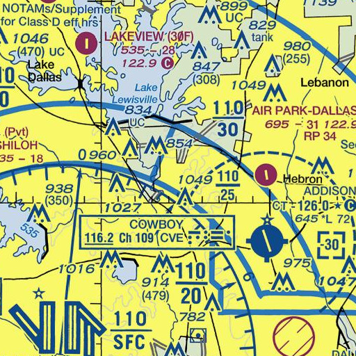 FAA VFR chart of Hebron Valley Elementary School, TX