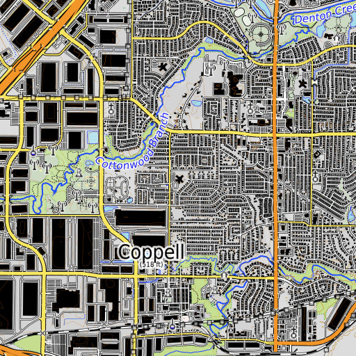 OpenTopoMap map of Wilson Elementary School, TX