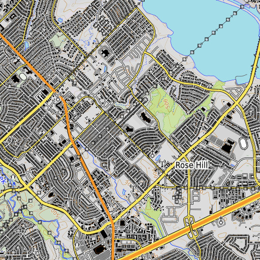 OpenTopoMap map of Shugart Elementary School, TX