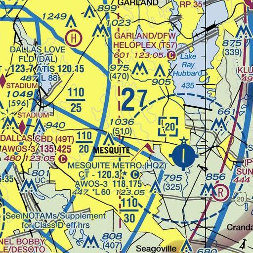 FAA VFR chart of Tisinger Elementary School, TX