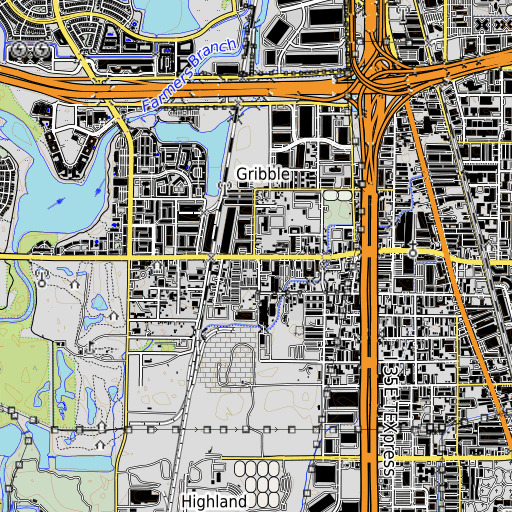 OpenTopoMap map of Tom W Field Elementary School, TX
