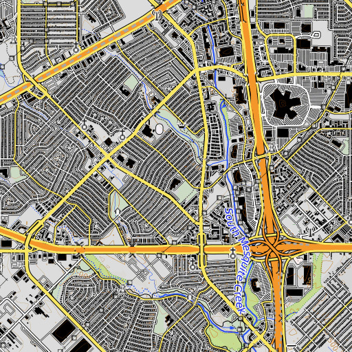 OpenTopoMap map of Tosch Elementary School, TX