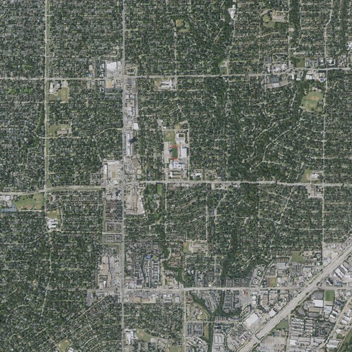 Aerial imagery of Richardson High School, TX