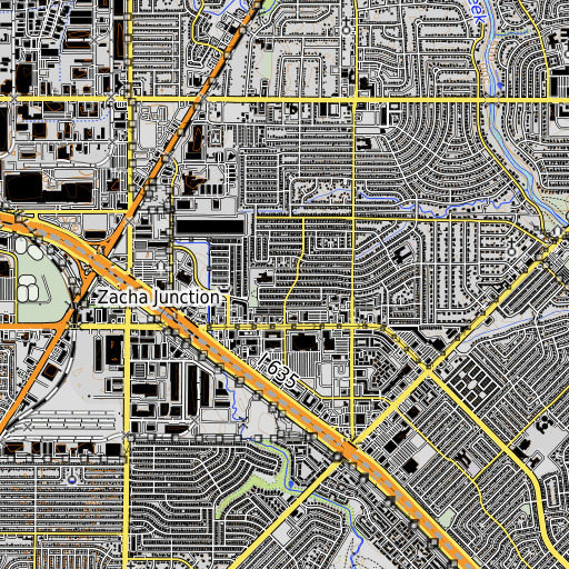 OpenTopoMap map of Roach Elementary School, TX