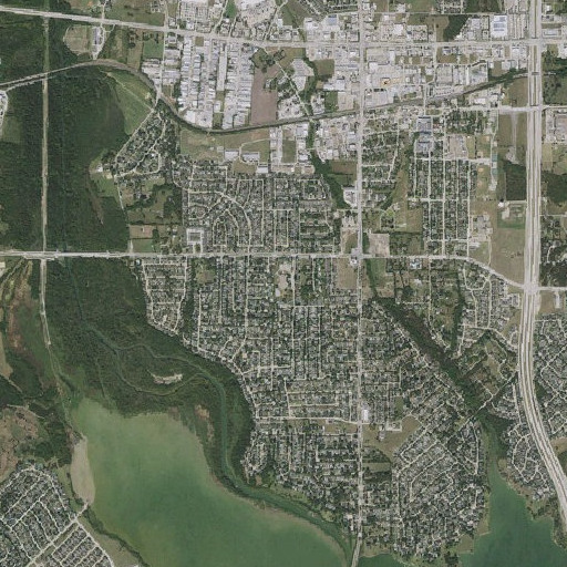 Aerial imagery of Rowlette Elementary School, TX