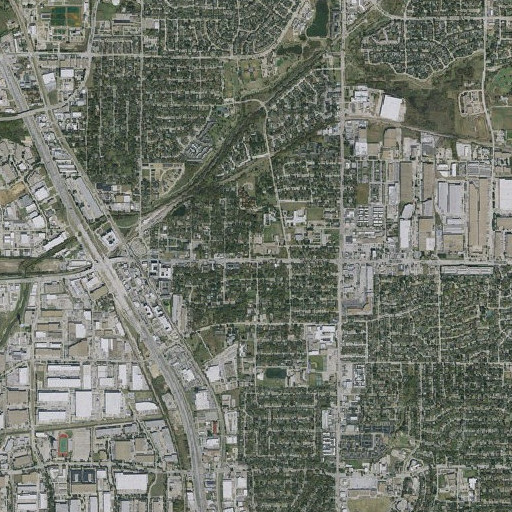 Aerial imagery of Perry Middle School, TX