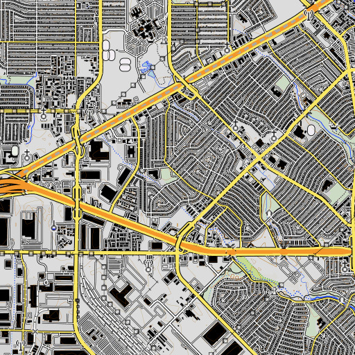 OpenTopoMap map of Range Elementary School, TX