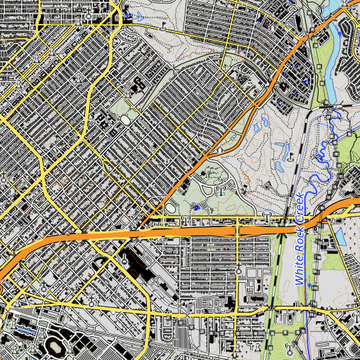 OpenTopoMap map of Mount Auburn Elementary School, TX
