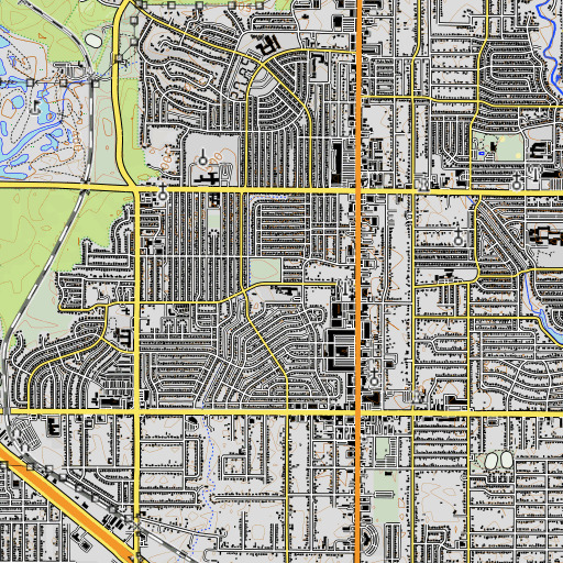 OpenTopoMap map of Nathaniel Hawthorne Elementary School, TX
