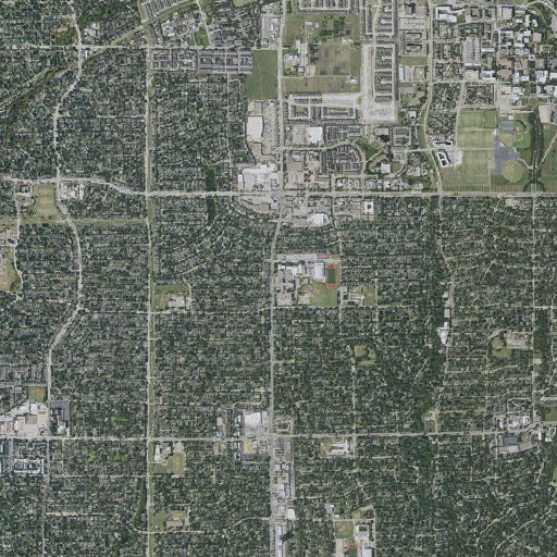 Aerial imagery of J J Pearce High School, TX