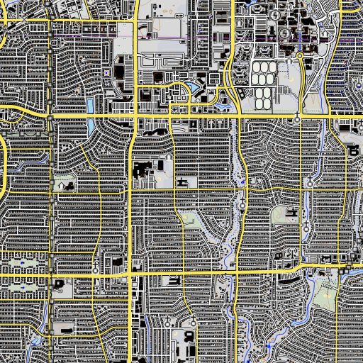 OpenTopoMap map of Mohawk Elementary School, TX