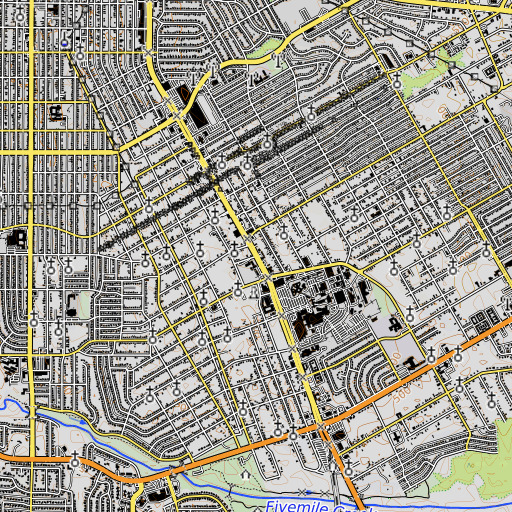 OpenTopoMap map of Lisbon Elementary School, TX