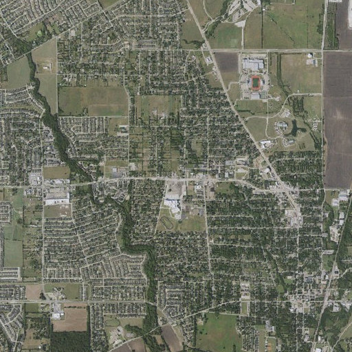 Aerial imagery of Lancaster High School, TX
