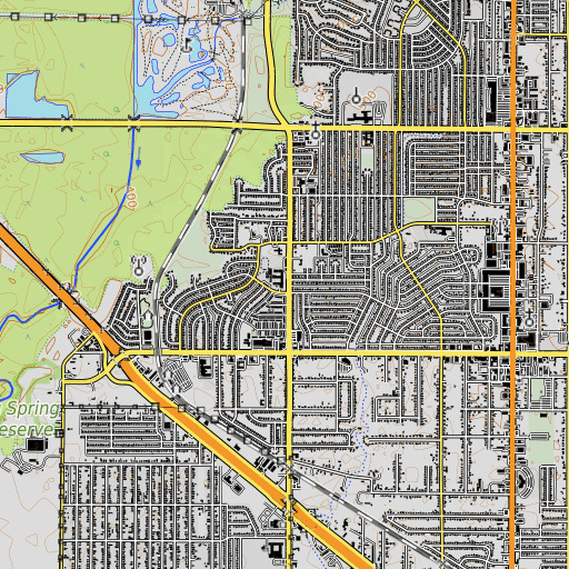 OpenTopoMap map of John Ireland Elementary School, TX