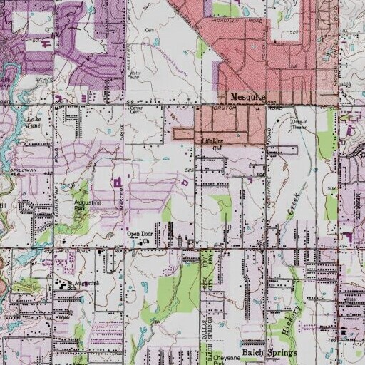 USGS 24K topo map of John W. Runyon Elementary School, TX