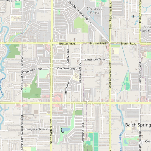 OpenStreetMap map of John W. Runyon Elementary School, TX