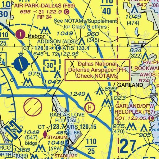 FAA VFR chart of Jess Harben Elementary School, TX