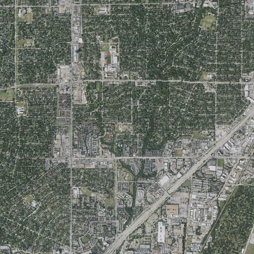 Aerial imagery of Dover Elementary School, TX