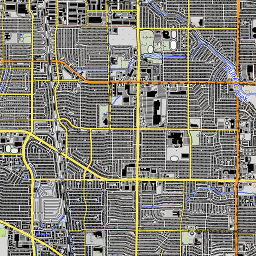 OpenTopoMap map of Berkner High School, TX