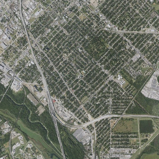 Aerial imagery of Charles Rice Elementary School, TX