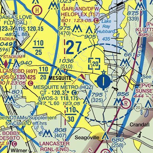 FAA VFR chart of Agnew Middle School, TX