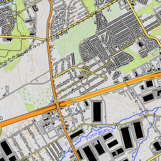 OpenTopoMap map of Alta Mesa Elementary School, TX