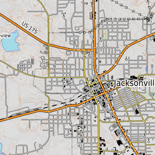 OpenTopoMap map of Wright Elementary School, TX