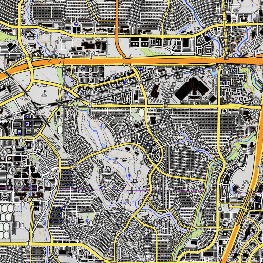 OpenTopoMap map of Aldridge Elementary School, TX