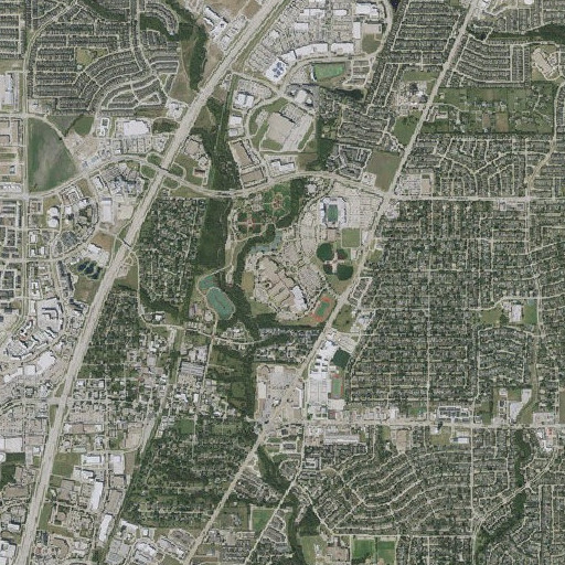 Aerial imagery of Allen High School, TX