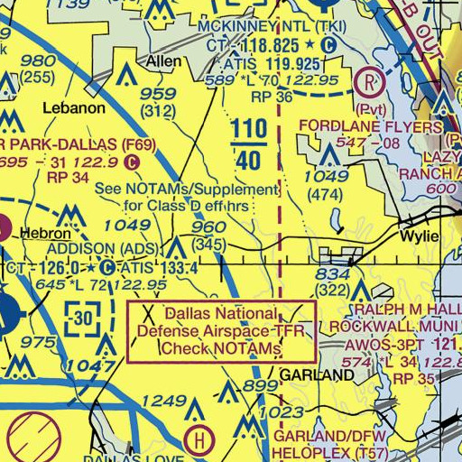 FAA VFR chart of Armstrong Middle School, TX