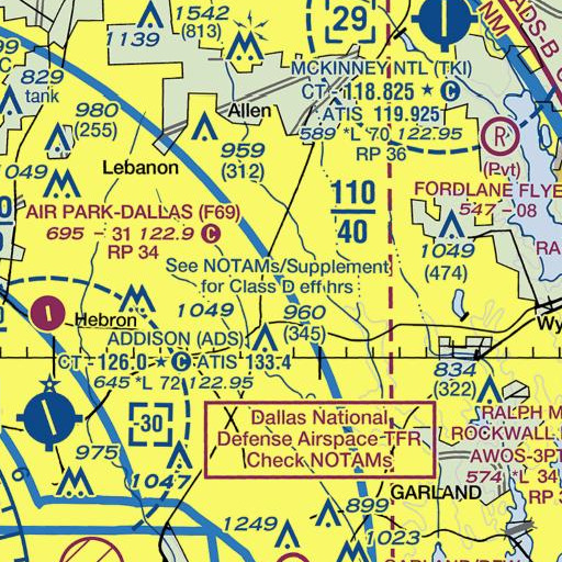 FAA VFR chart of Barron Elementary School, TX