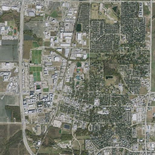 Aerial imagery of Benton A Staley Middle School, TX