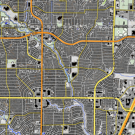 OpenTopoMap map of Carpenter Middle School, TX