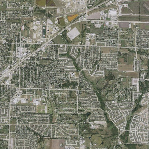 Aerial imagery of P M Akin Elementary School, TX