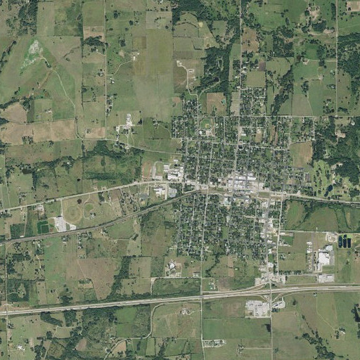 Aerial imagery of Weimar High School, TX