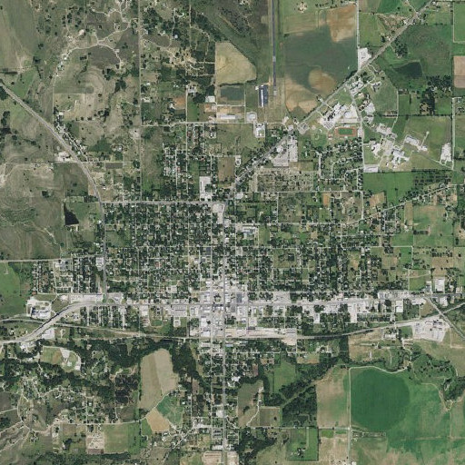 Aerial imagery of Comanche Primary School, TX