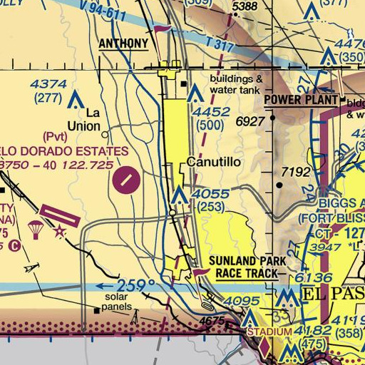 FAA VFR chart of Canutillo Middle School, TX