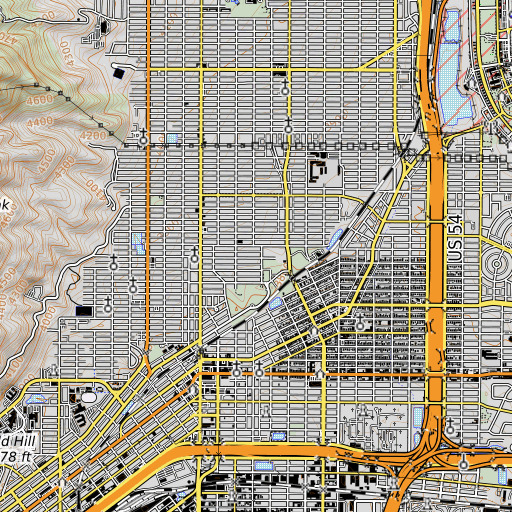 OpenTopoMap map of Crockett Elementary School, TX