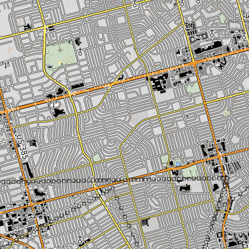 OpenTopoMap map of Burnet Elementary School, TX
