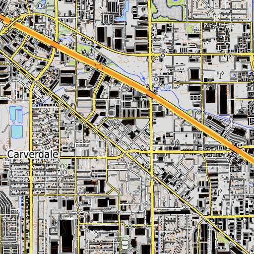 OpenTopoMap map of Dean Junior High School, TX