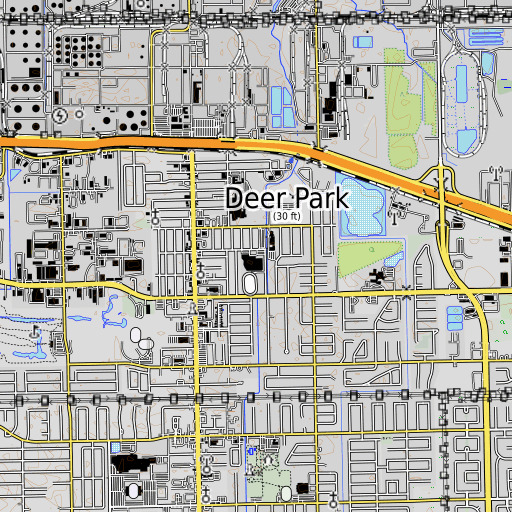 OpenTopoMap map of Deer Park Junior High School, TX