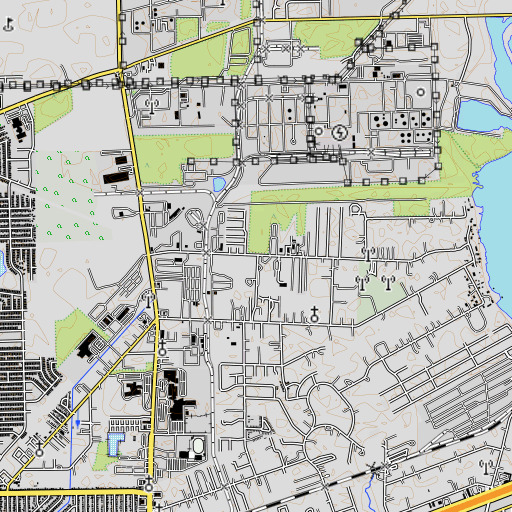 OpenTopoMap map of Crenshaw Primary School, TX