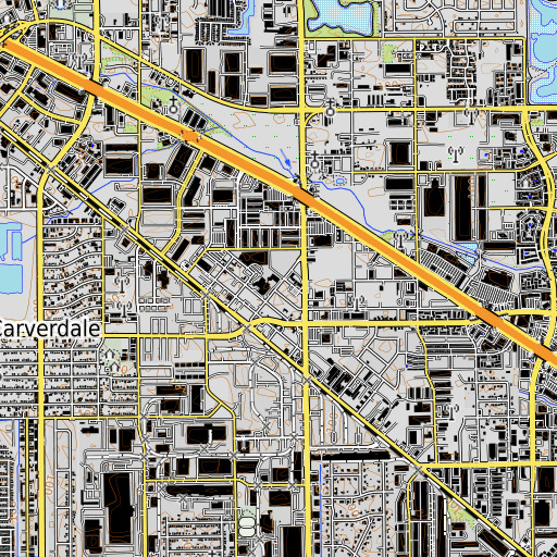 OpenTopoMap map of Bane Elementary School, TX