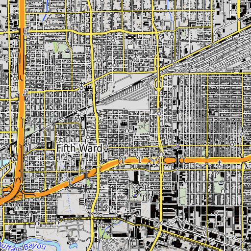 OpenTopoMap map of Atherton Elementary School, TX